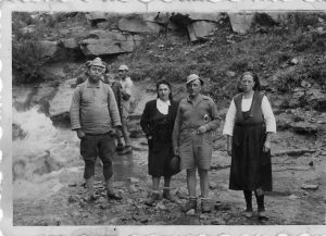 Rachel and Isaac Varsano with others, near Novi Pazar, Circa 1943